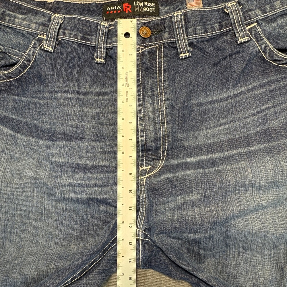 Ariat FR M4 Low Rise Boot Cut Jeans Mens 48x32 Flame Resistant Denim Blue - Picture 7 of 16